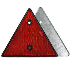 Catadioptre triangulaire rouge avec bord de protection en métal