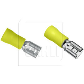 Flachsteckhülse isoliert gelb für Kabel 4,0 - 6,0 mm²