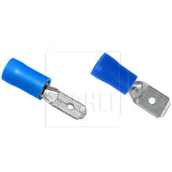 Cosse plate mâle isolée bleu, pour câble 1,5 - 2,5 mm²