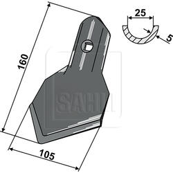 Schar 105 x 5 mm 35°, K45 Standard