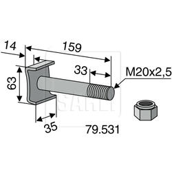 Schraube mit Stopmutter M20x2,5 zu 79.530