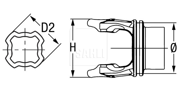 Innenrohrgabel SFT Standard zu 4-kant Profilrohr