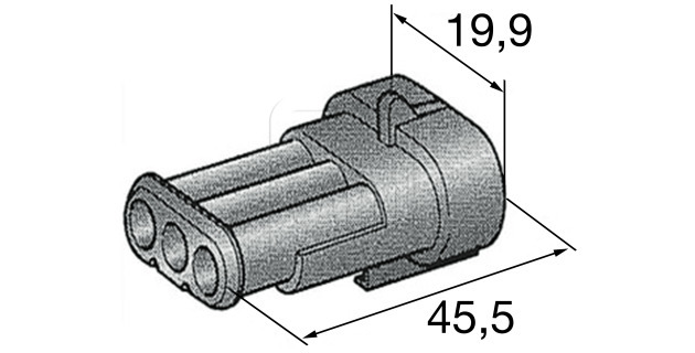 Steckergehäuse-"Superseal" 3-polig, 1,5 mm