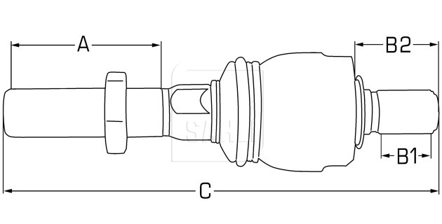 Axialkugelgelenk Typ C M24R / M22R 210mm, Nut 31mm