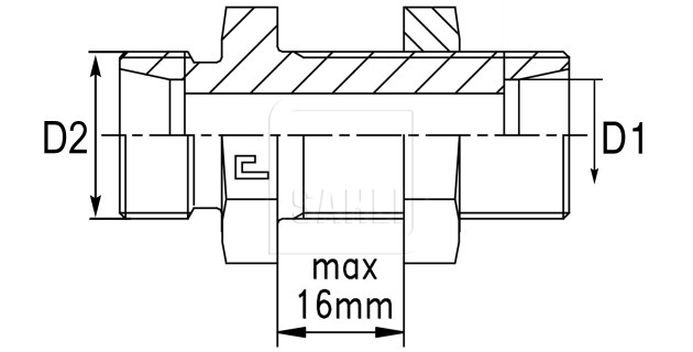 Schottverschraubung metrisch für gleiche Rohr Serie leicht und schwer EX312