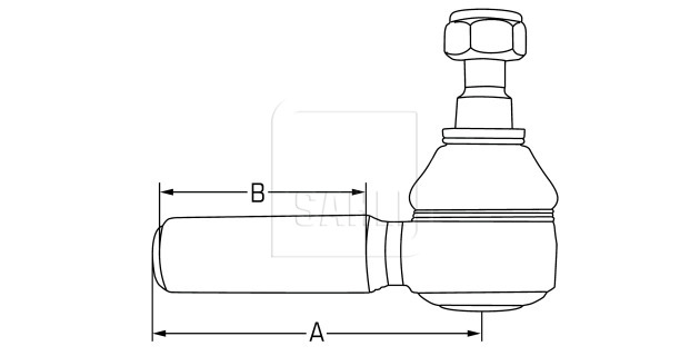 Spurstangengelenk mit Aussengewinde M18x1.5R 100mm 12.5/14.5mm