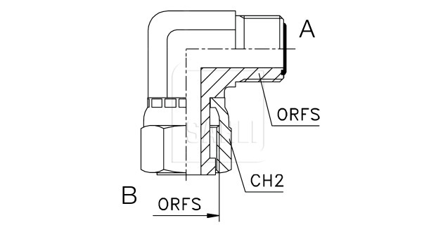 Winkeladapter 90° flachdichtend einstellbar ORFS - ORFS