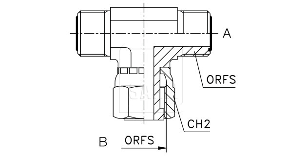 T-Adapter flachdichtend einstellbar ORFS