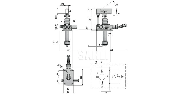 Hydraulische Handpumpe (PAM014) mit Doppelhub und Ablasshahn