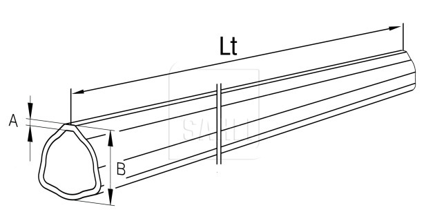 Profilrohr innen 3-kant rilsanbeschichtet abgelängt mit Spannstiftbohrung