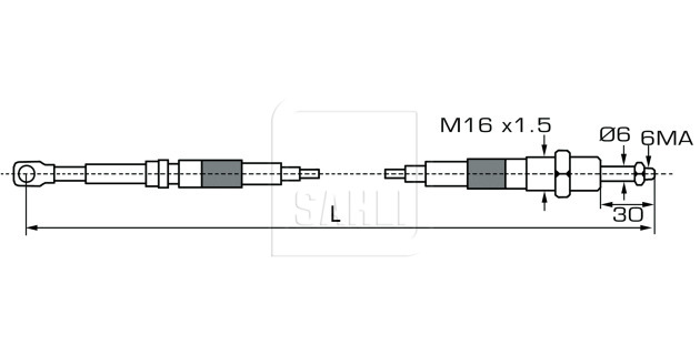 Câble de commande avec fourche / M6 