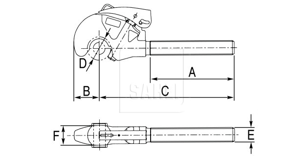 Crochet rapide CBM pour bras supérieur avec filetage extérieur UNC, à gauche