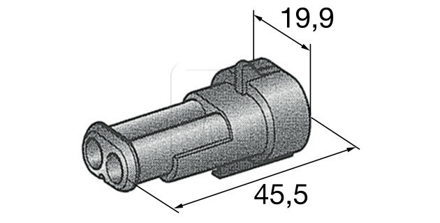 Connecteur femelle "Superseal" 2 pôles, 1,5 mm