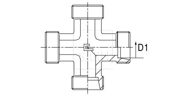 Union à croix pour tubes égaux métrique série légère et lourde EX301