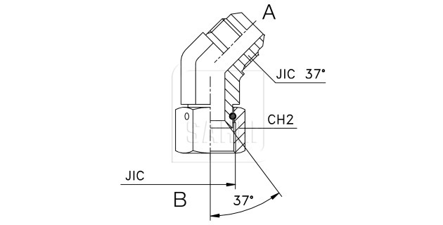 Adapteur coudé 45° JIC orientable JM - JF 